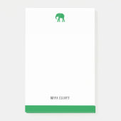 Witte & Heldergroene Olifant & Rand, Naam Post-it® Notes (Voorkant)