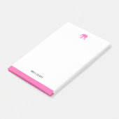Witte & Helderroze Olifant & Rand, Naam Post-it® Notes (Schuin)
