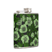 Witte Hellebores met bladeren Heupfles (Rechts)