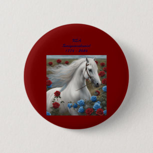 Witte hengst Semiquincentennial knoop Ronde Button 5,7 Cm