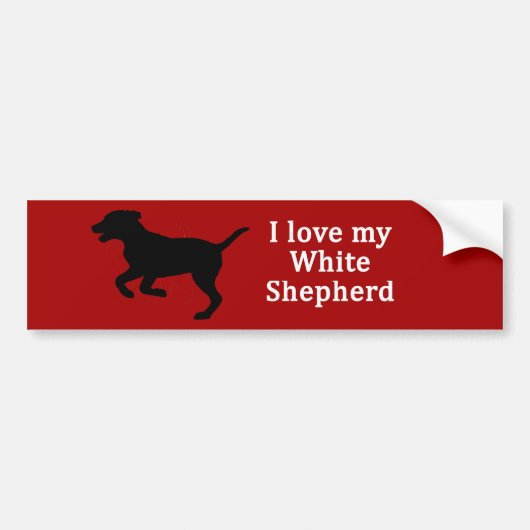 Witte Herder Hond Liefde Bumpersticker (Voorkant)