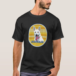 Witte herdershond glimlacht gelukkige Duitse herde T-shirt