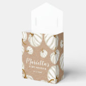 Witte herfst baby shower bedankdoosjes (Geopend)