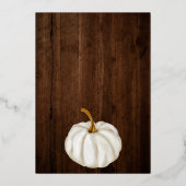 Witte herfst baby shower folie uitnodiging (Achterkant)