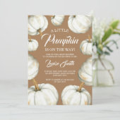 Witte herfst baby shower kaart (Staand voorkant)