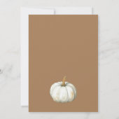 Witte herfst baby shower kaart (Achterkant)