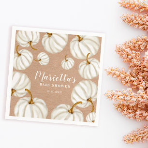 Witte herfst baby shower servet