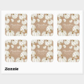 Witte herfst baby shower vierkante sticker (Vel)