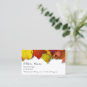 Witte herfstbladeren - Visitekaartje (Staand voorkant)