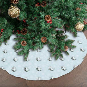 Witte Hermelijn Blauwe Kerstsneeuwvlokken Kerstboom Rok