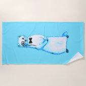 Witte Hermelijn Cute Mustelid Fretminnaar Kunst Strandlaken (Voorkant)