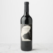 Witte Heron Winter bruiloft viering receptie Wijn Etiket (Voorkant)