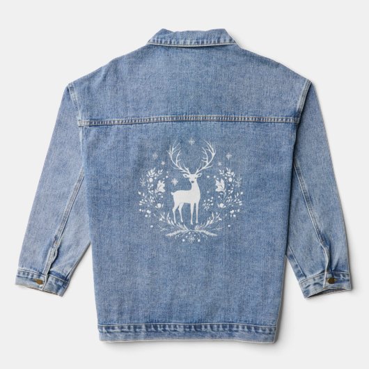 Witte hert denim jacket (Achterkant)
