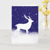 Witte herten in de sneeuw Kerstmis Kaart (Gele Bloem)