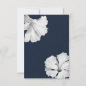 Witte Hibiscus Blauw Tropische Trouwtafel Nummer Kaart (Achterkant)