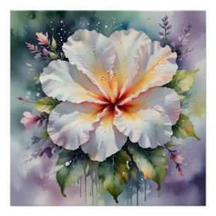 witte hibiscus droom poster perfect poster