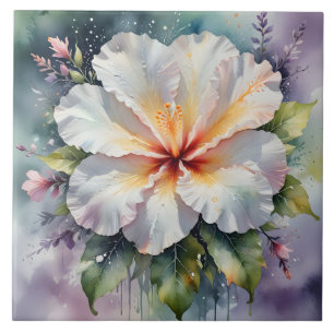 witte hibiscus droomtegel tegeltje