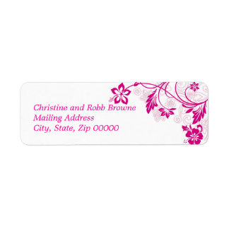 witte hibiscus zwemmen ~ mailinglabel etiket