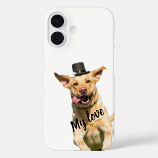 Witte Hoed Labrador Retriever Hond iPhone 16 Hoes