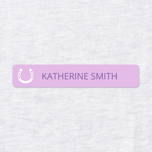 Witte Hoefijzers met sterren Paars roze blauw Labels (Design 1)