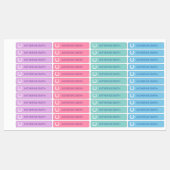 Witte Hoefijzers met sterren Paars roze blauw Labels (Vel)