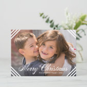 Witte Hoek Randen Elegante Vrolijke Kerstfoto Feestdagenkaart (Staand voorkant)