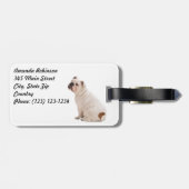 Witte hond bagagelabel (Achterkant horizontaal)