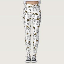 Witte hond Cartoon Leggings