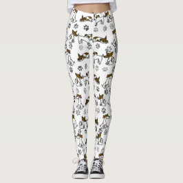 Witte hond Cartoon Leggings