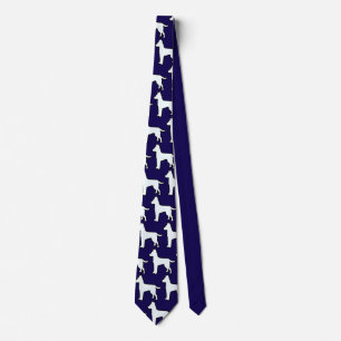 Witte Hond Donkerblauw Stropdas