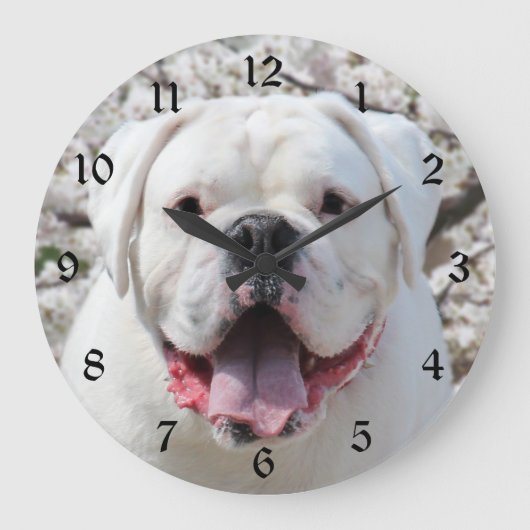 Witte hond grote klok (Voorkant)