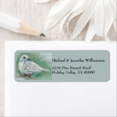 Witte hond in de pine kerst etiket (Insitu)