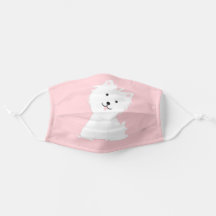 Witte hond op roze achtergrond