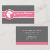 Witte hond op roze en grijze hond op het pootje visitekaartje (Voorkant / Achterkant)