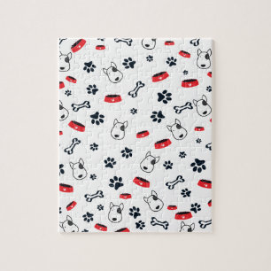 Witte hond Patroon Legpuzzel