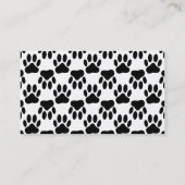 Witte Hond Paw Print op zwart Custom Visitekaartje (Achterkant)