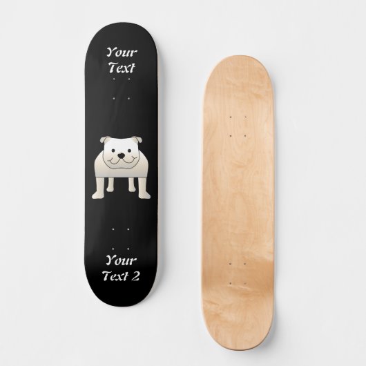 Witte hond skateboard (Voorkant)