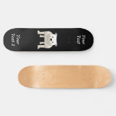 Witte hond skateboard (Horizontaal)