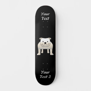 Witte hond skateboard