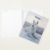 Witte hondje in de sneeuw planner (Display)