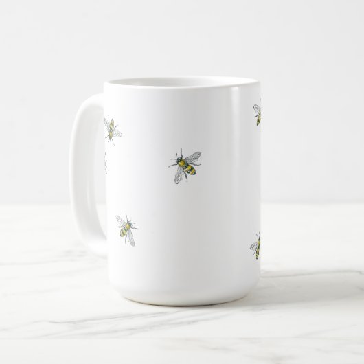 Witte Honeybee Mok (Voorkant links)