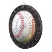 Witte honkbal met rode tekenplaat dartbord (Voorkant Rechts)