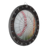 Witte honkbal met rode tekenplaat dartbord (Voorkant Links)