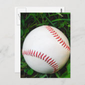 Witte honkbal met rood getikt briefkaart (Voorkant / Achterkant)