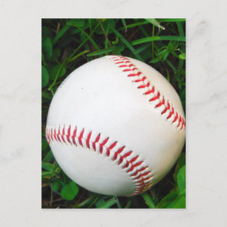 Witte honkbal met rood getikt briefkaart