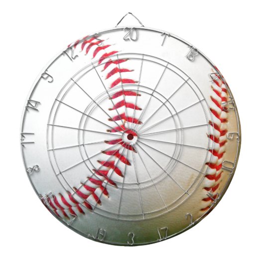 Witte honkbal met rood getikt dartbord (Voorkant)