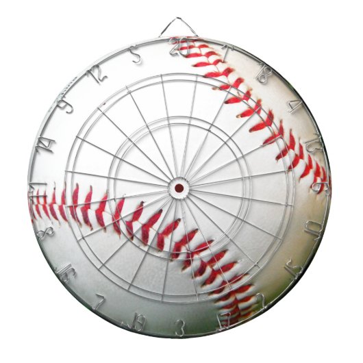 Witte honkbal met rood getikt dartbord (Voorkant)