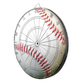 Witte honkbal met rood getikt dartbord (Voorkant Rechts)