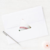Witte honkbal met rood getikt driehoek sticker (Envelop)