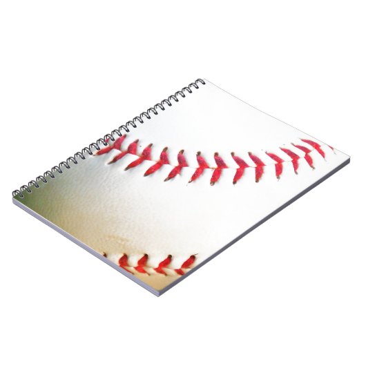 Witte honkbal met rood getikt notitieboek (Linkerzijde)